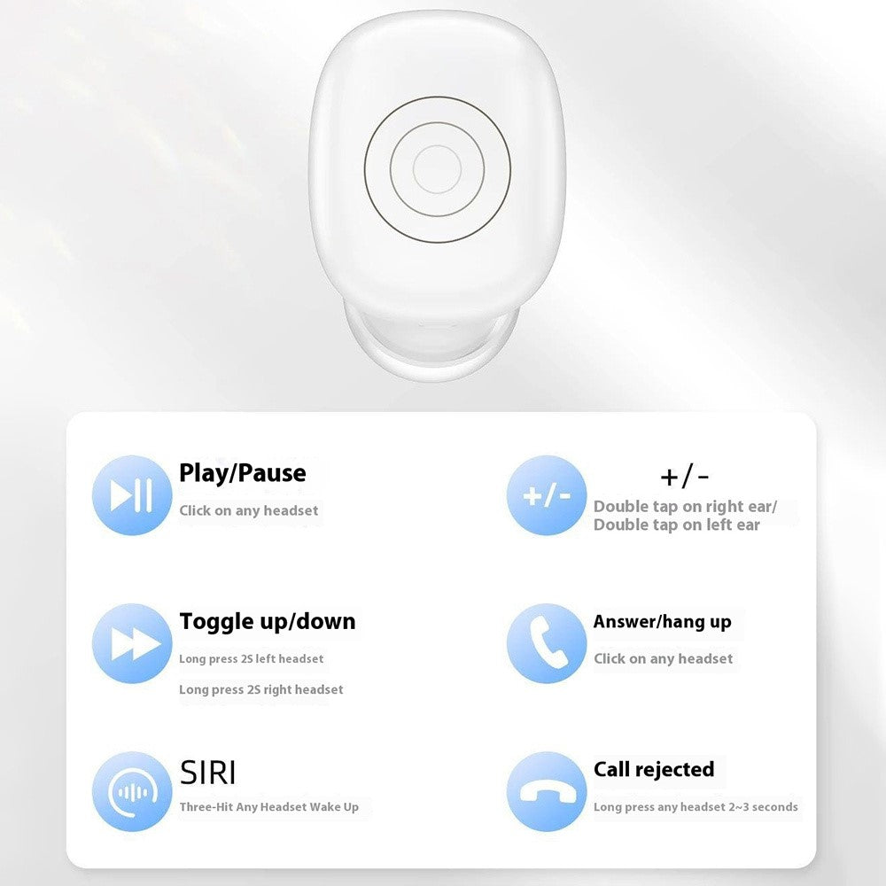 DUDAO U17s TWS Bluetooth-compatible Earphones Mini In-Ear Noise Reduction Wireless Music Headset