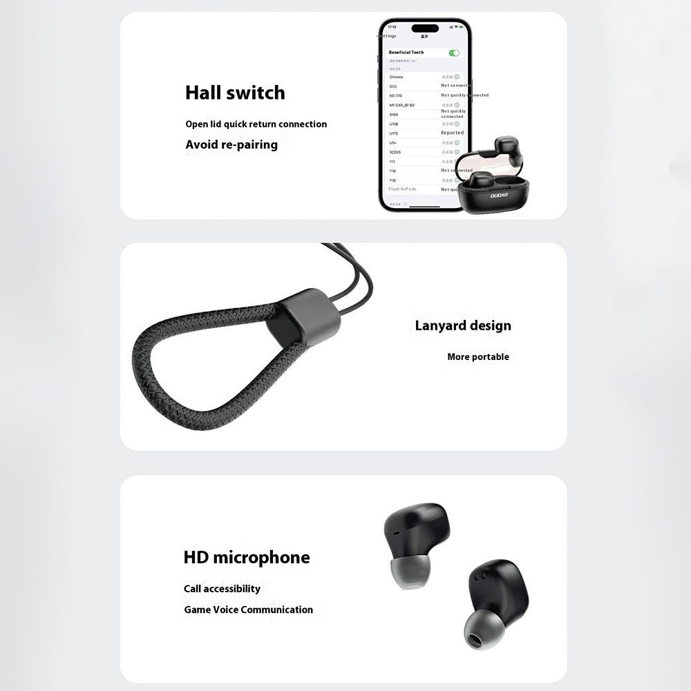 DUDAO U17s TWS Bluetooth-compatible Earphones Mini In-Ear Noise Reduction Wireless Music Headset