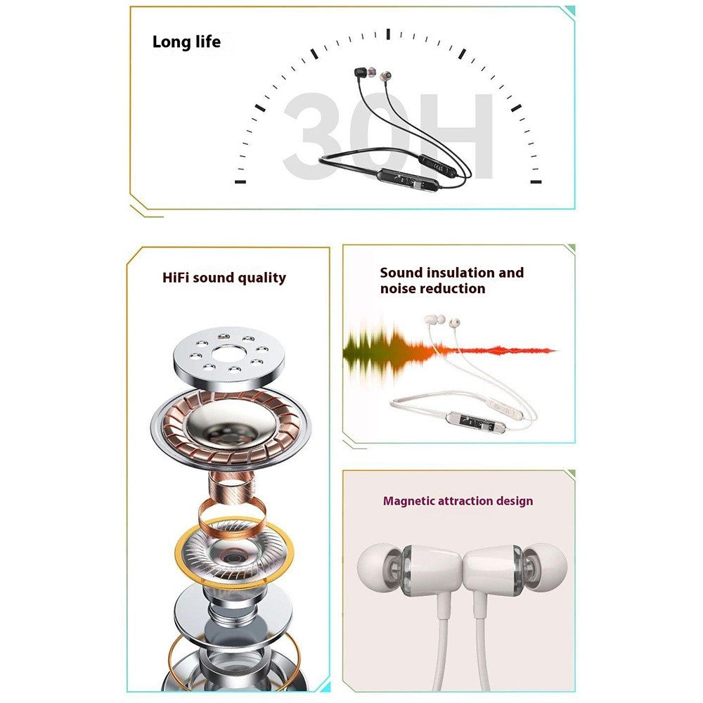 DUDAO U5Pro In-Ear Neckband Bluetooth-compatible 5.3 Headset Sport Running Wireless Stereo Music Earphone