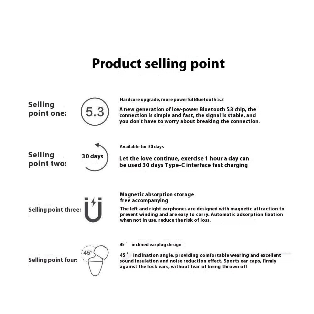 DUDAO U5Pro Semi-In-Ear Nakkerem Bluetooth 5.3 Headset Sport Løb Trådløse Stereo Musik Høretelefoner