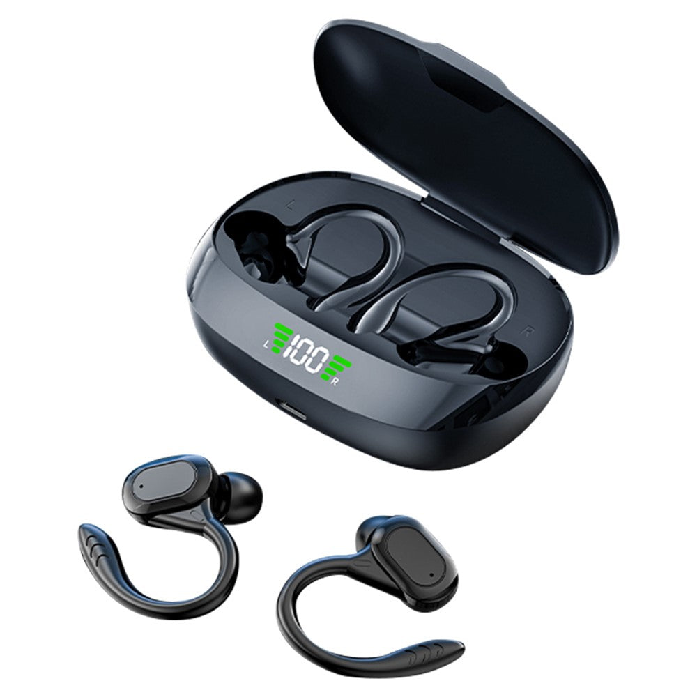 SP16 TWS Bluetooth-kompatible høretelefoner ørekrog in-ear trådløst musikheadset med digitalt display og opladningsboks
