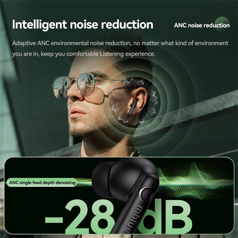 MBLUE AR09 TWS Bluetooth-compatible 5.4 In-ear Earphones Low Latency Wireless Music Headset