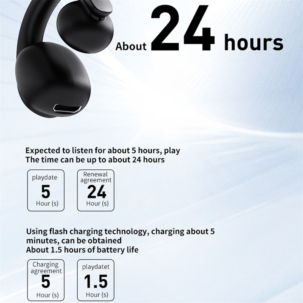 GD11 Bluetooth-kompatibelt 5.4 Headset med klipsdesign Trådløst Sportsmusikøretelefon (CE-certificeret)