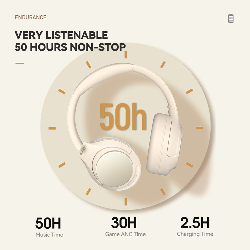 WH-850i Wireless ANC Heavy Bass Headphone Over-Ear Bluetooth-compatible Gaming Music Headset