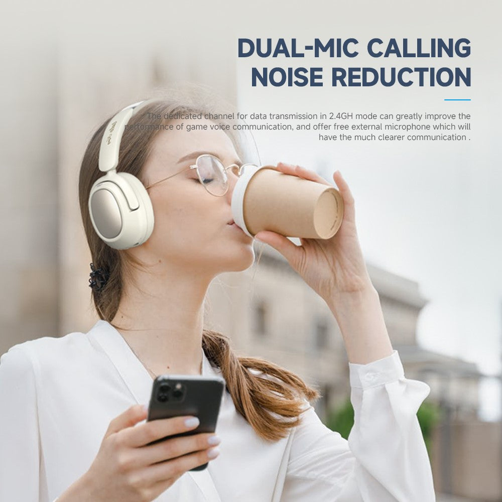LULE King 2.4G Trådløst Bluetooth-kompatibelt Stereo Hovedtelefon Over-Ear Støjreducerende Gaming Musik Headset