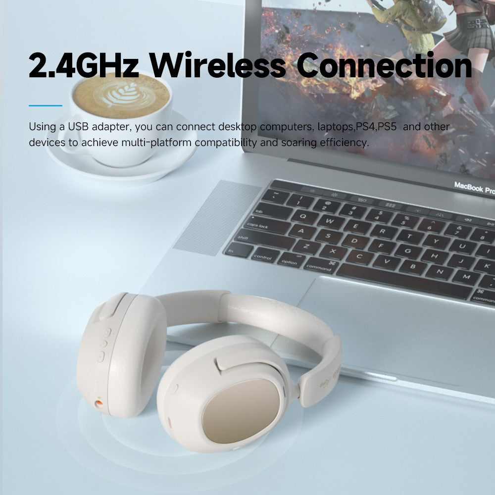 LULE King 2.4G Trådløst Bluetooth-kompatibelt Stereo Hovedtelefon Over-Ear Støjreducerende Gaming Musik Headset