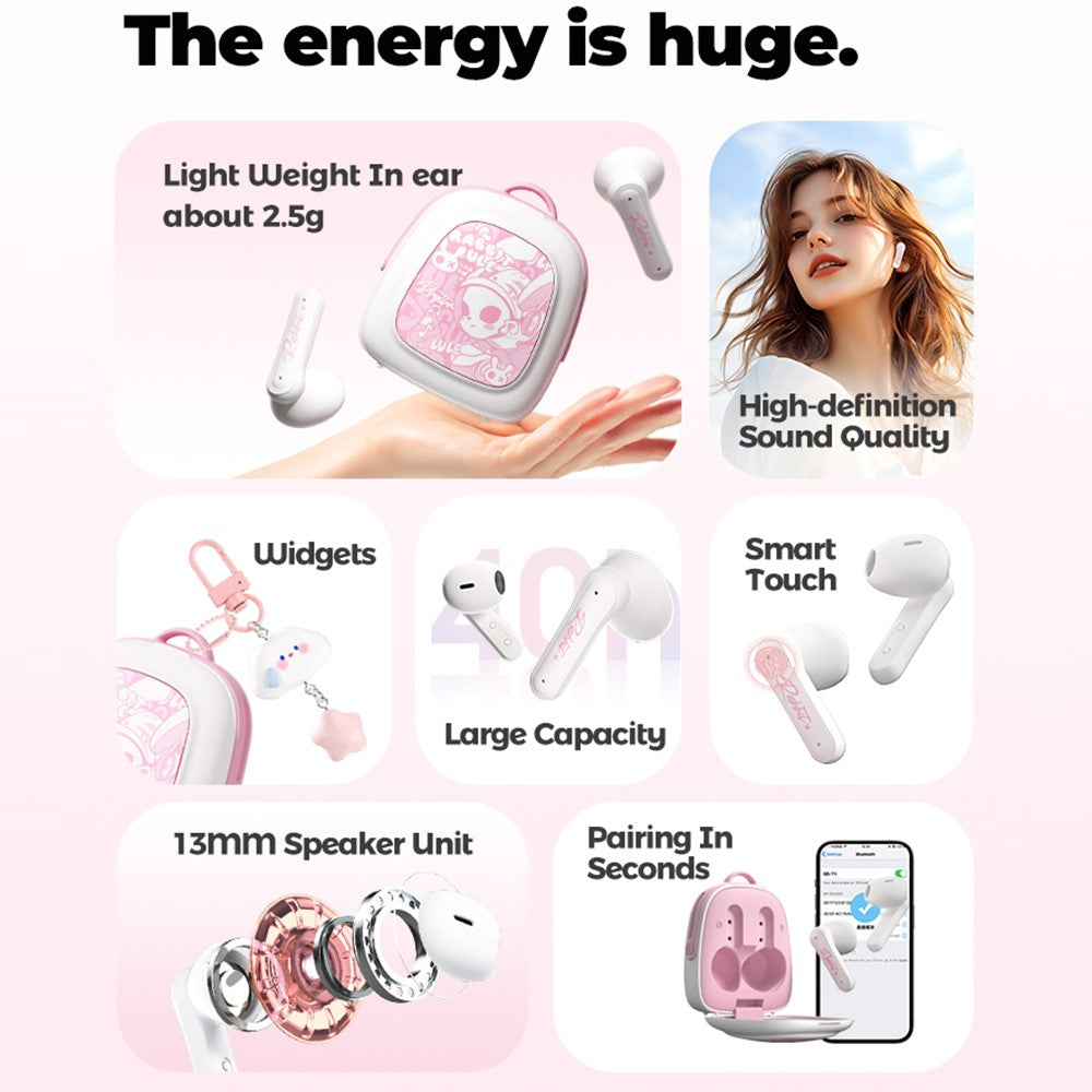 GS-T1 TWS Bluetooth-compatible 5.4 Earphones Creative Backpack Charging Box Wireless Music Headset