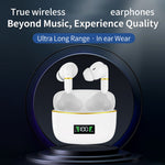 J2 Bluetooth-compatible 5.3 Wireless Earbuds Touch Control LED Display Earphone with Charging Case