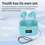 J2 Bluetooth-compatible 5.3 Wireless Earbuds Touch Control LED Display Earphone with Charging Case