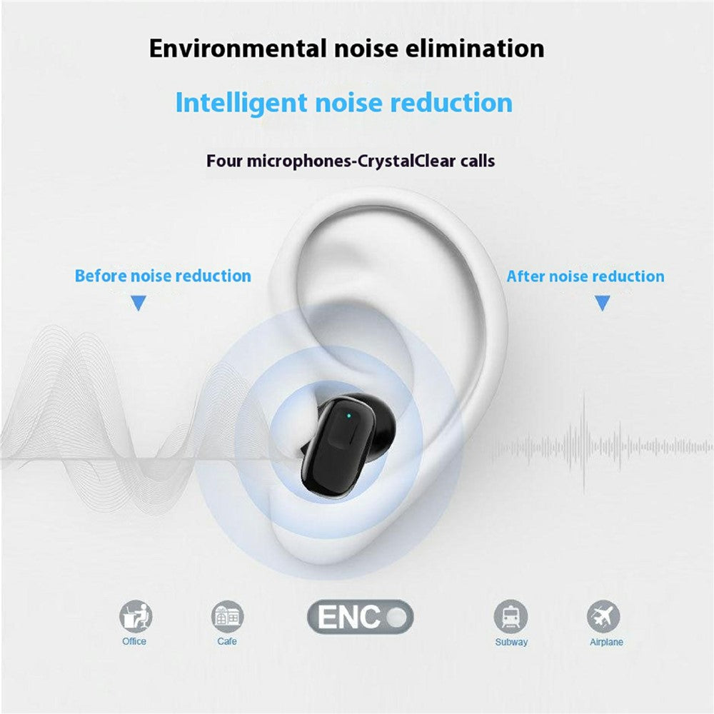 LX-5100 In-ear Bluetooth-compatible Earphones 4-Mic ENC Noise Cancellation Touch Control TWS Headphones