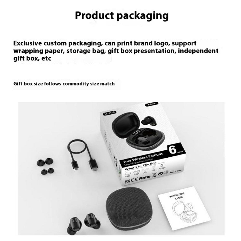 LX-5100 In-ear Bluetooth-compatible Earphones 4-Mic ENC Noise Cancellation Touch Control TWS Headphones