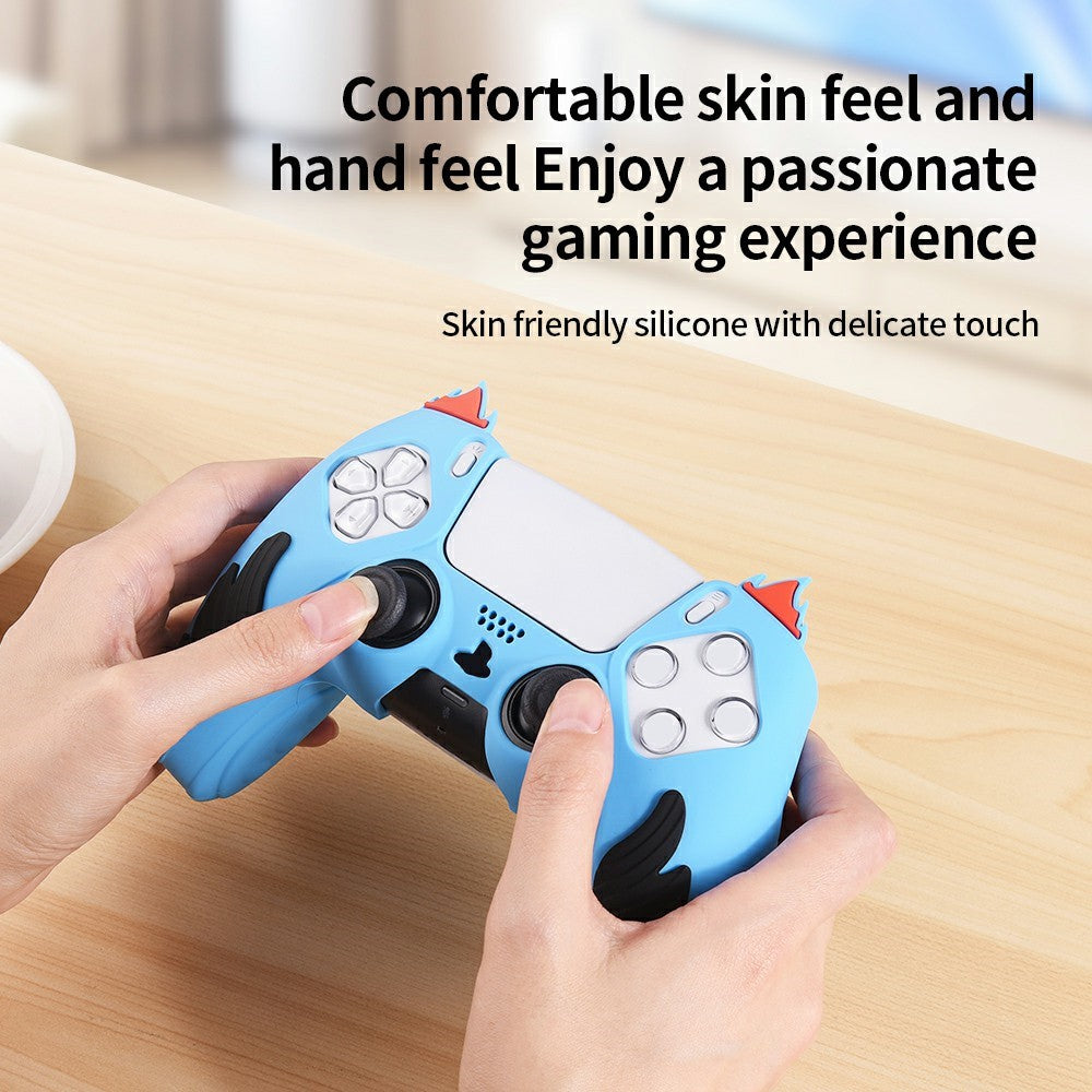 For Sony PlayStation 5 Controller Silicone Case Flame Design Shock Absorbing Grip Protective Cover