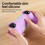 For Sony PlayStation 5 Controller Silicone Case Flame Design Shock Absorbing Grip Protective Cover