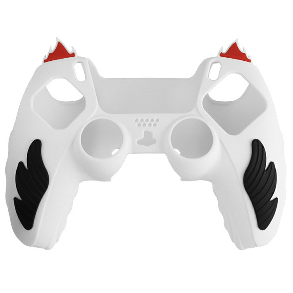 For Sony PlayStation 5 Controller Silicone Case Flame Design Shock Absorbing Grip Protective Cover