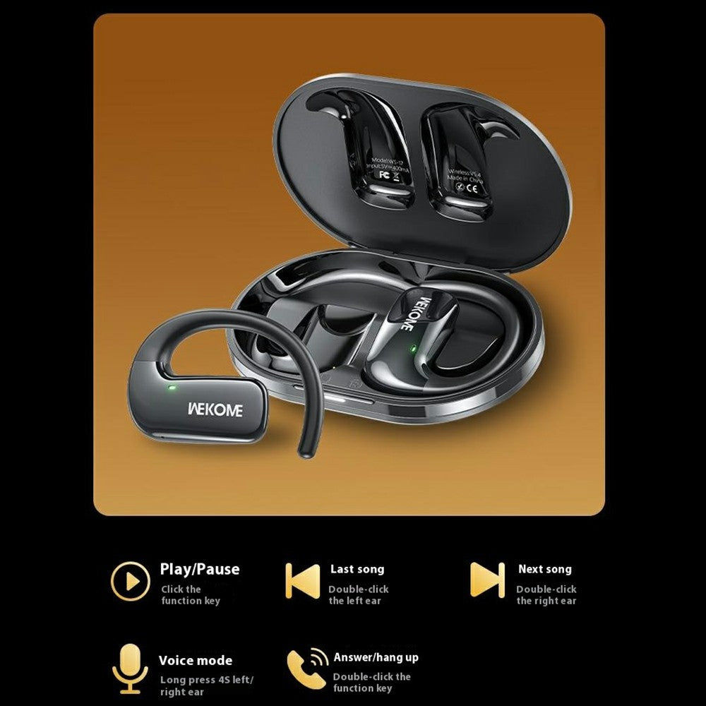 WEKOME WS-17 Open Ear Hovedtelefoner Bluetooth-kompatibel 5.4 OWS Hængende Høretelefoner Ørepropper 15 timers spilletid