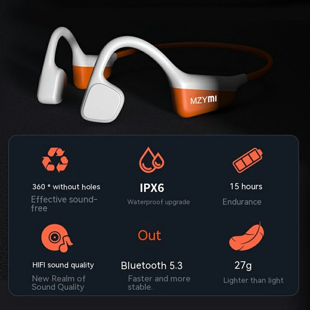 MZYMI I18PRO Bluetooth-compatible Neckband Headphones Bone Conduction Wireless Headset for Outdoor Sports