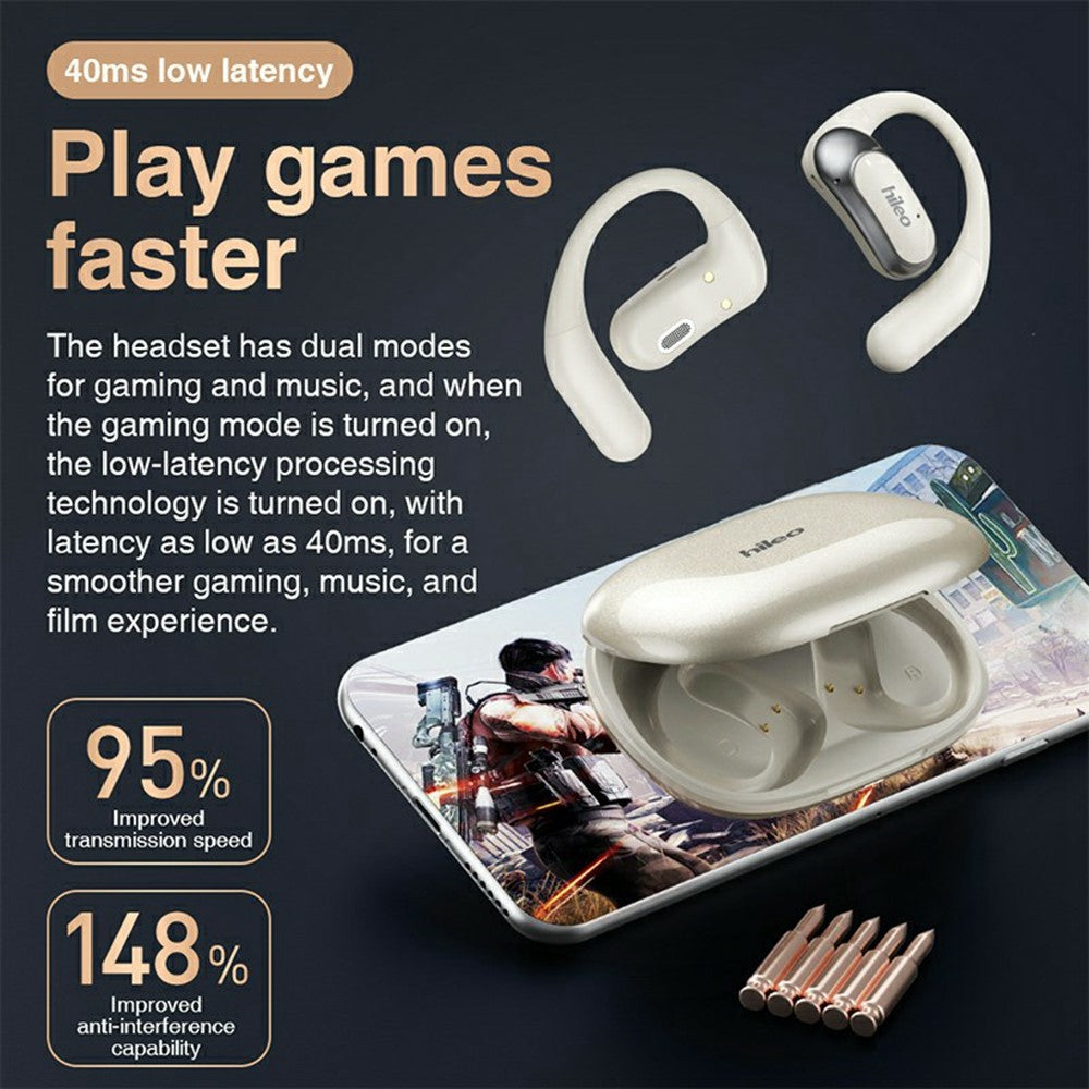 HILEO Hi95 Open-Ear Bluetooth-kompatible hovedtelefoner trådløst stereoheadset