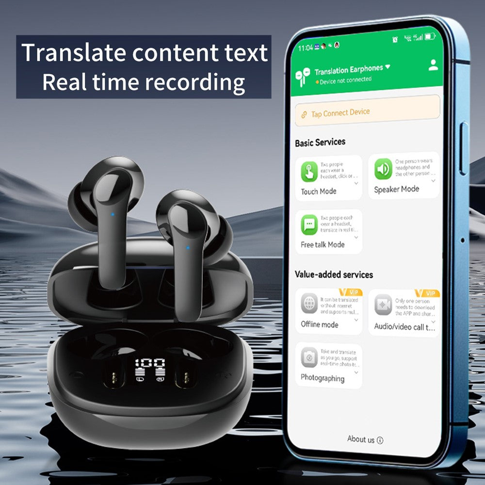 B11 Smart Voice Translation Earbuds Noise Reduction Bluetooth-Compatible In Ear Headphones