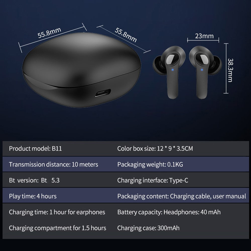 B11 Smart Voice Translation Earbuds Noise Reduction Bluetooth-Compatible In Ear Headphones