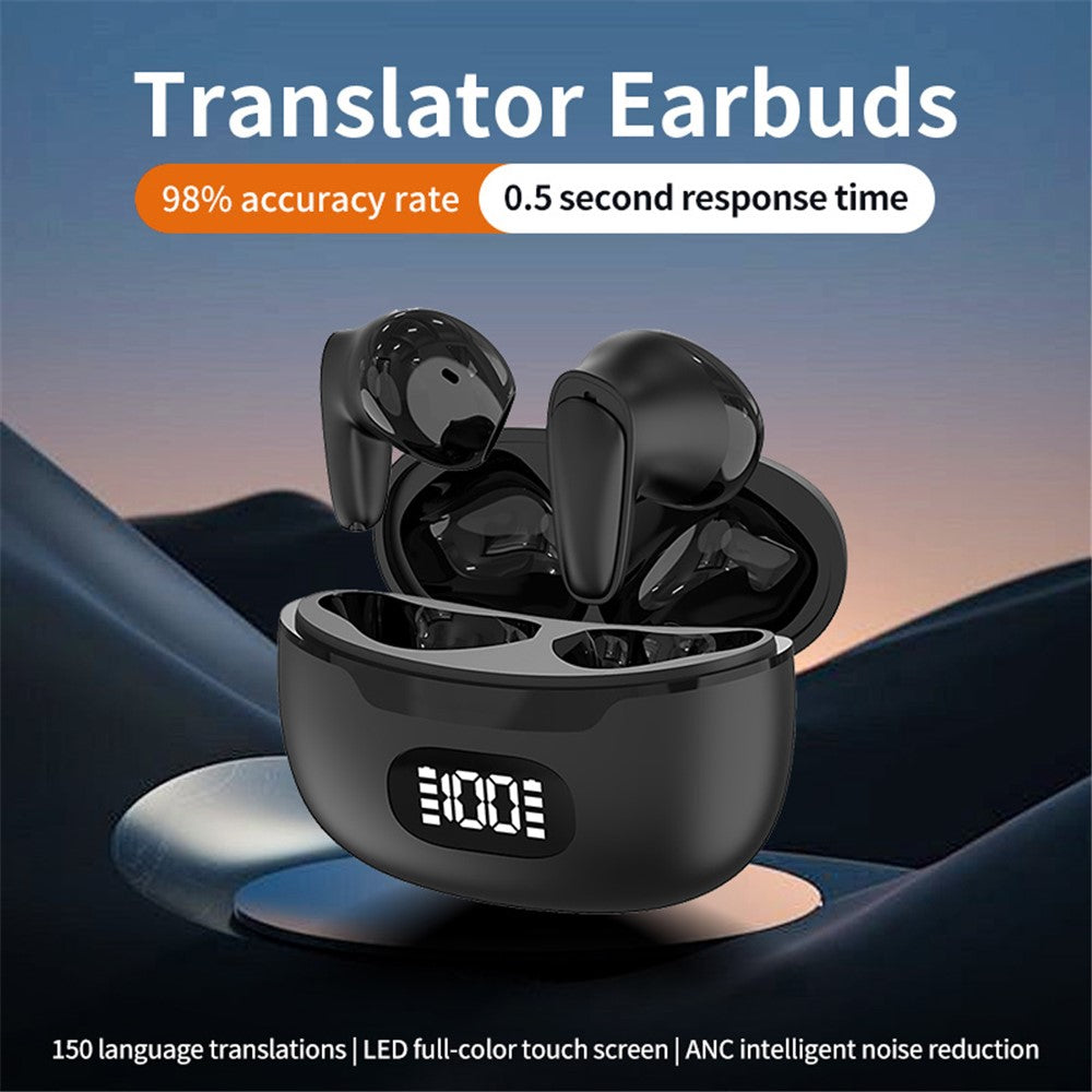 B28 150 sprog smarte stemmeoversættelseshøretelefoner Bluetooth-kompatible semi in-ear høretelefoner