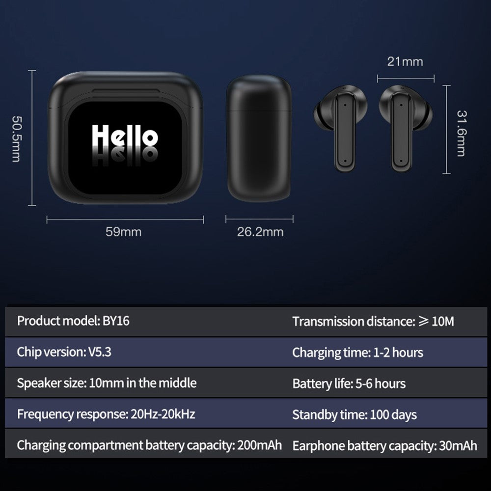 BY16 Smart Stemmeoversættende Høretelefoner 150 Sprog Oversætter Bluetooth-kompatible Hovedtelefoner