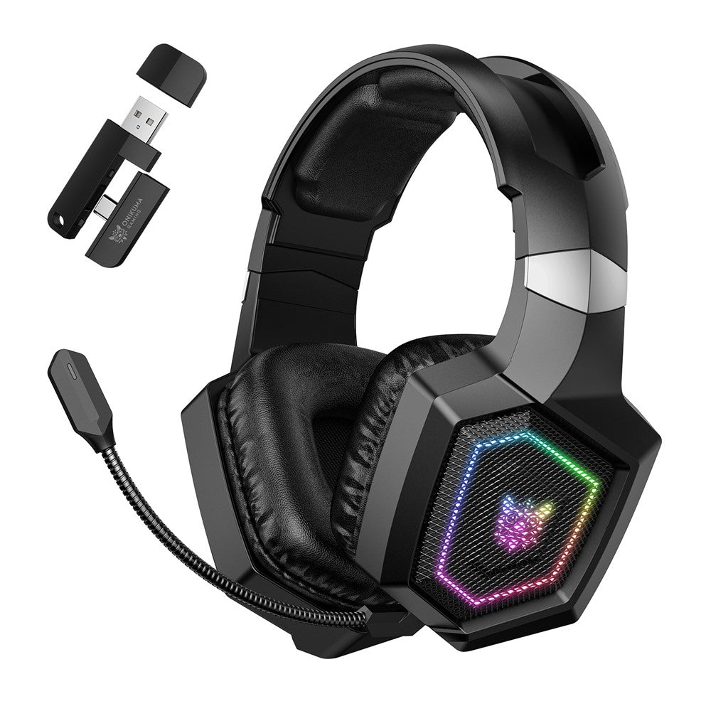 ONIKUMA GT806 Gaming Headset Triple Mode RGB Lighting Surround Sound Bluetooth-Compatible Headphones