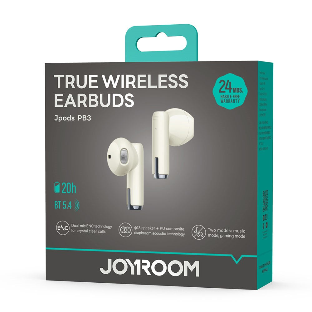 JOYROOM Jpods JR-PB3 Trådlösa Hörlurar med 13 mm Driver ENC, Brusreducering, Vattentäta Hörlurar