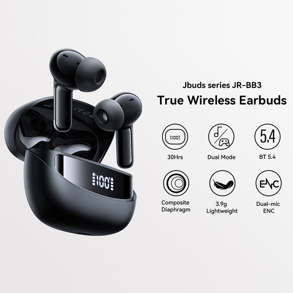 JOYROOM Jbuds JR-BB3 Trådlösa Hörlurar In-Ear BT Hörlurar IPX5 Vattentäta 30H Speltid Hörlurar
