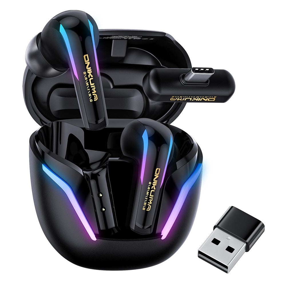 ONIKUMA T27 IPX4 Waterproof 2.4G Wireless Bluetooth-Compatible Gaming Earbuds Low Latency True Wireless Earphones