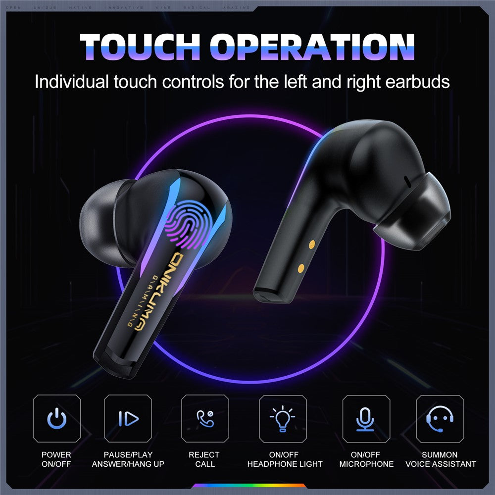 ONIKUMA T27 IPX4 Waterproof 2.4G Wireless Bluetooth-Compatible Gaming Earbuds Low Latency True Wireless Earphones