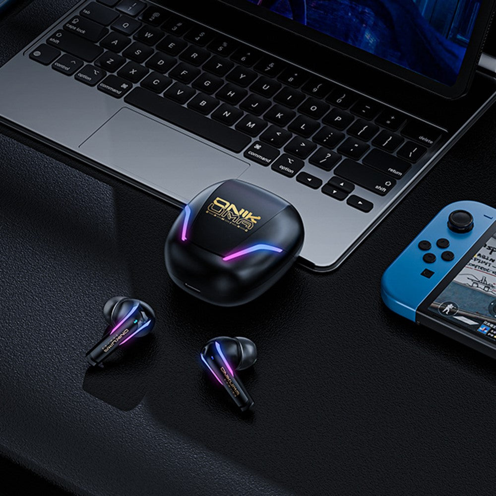 ONIKUMA T27 IPX4 Waterproof 2.4G Wireless Bluetooth-Compatible Gaming Earbuds Low Latency True Wireless Earphones