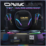ONIKUMA T27 IPX4 Waterproof 2.4G Wireless Bluetooth-Compatible Gaming Earbuds Low Latency True Wireless Earphones