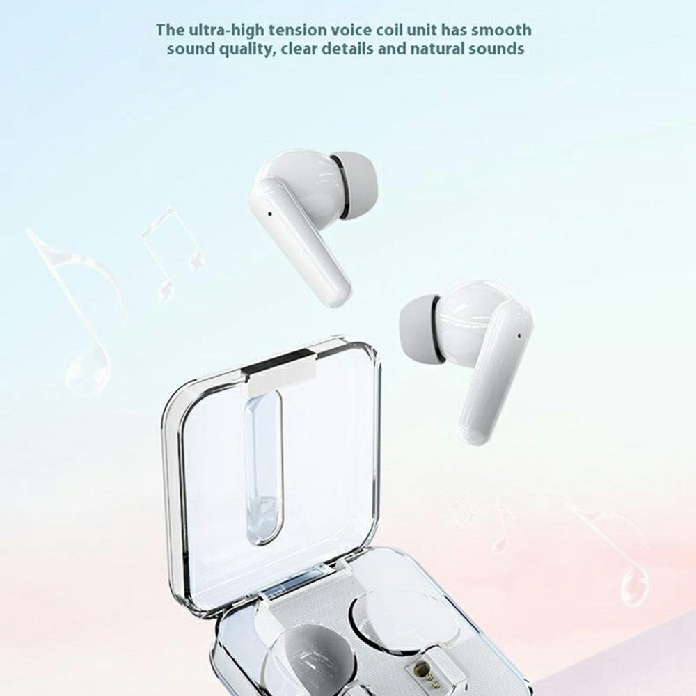 S168 Wireless Bluetooth-Compatible Earphones Touch Control Music Headset with Clear Charging Case