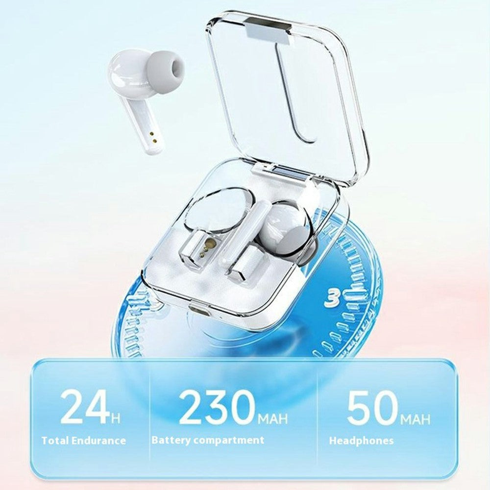 S168 Wireless Bluetooth-Compatible Earphones Touch Control Music Headset with Clear Charging Case