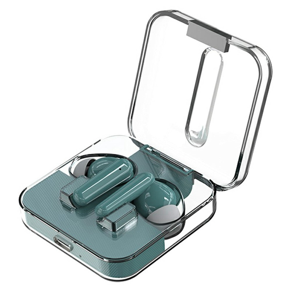 S168 Wireless Bluetooth-Compatible Earphones Touch Control Music Headset with Clear Charging Case