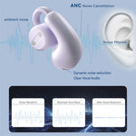 F18 1 Pair Wireless Clip-On Open-Ear Earbuds ANC Noise Cancelling Bluetooth-Compatible Earphones