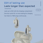 F18 1 Pair Wireless Clip-On Open-Ear Earbuds ANC Noise Cancelling Bluetooth-Compatible Earphones