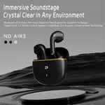 ND Air 3 Bluetooth-Compatible 5.4 True Wireless Earbuds 13mm Dynamic Driver Semi In Ear HiFi Headphones