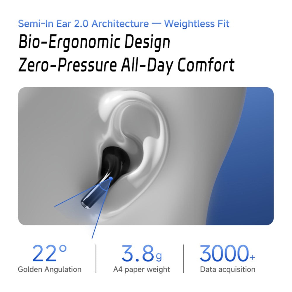 ND Air 3 Bluetooth-Compatible 5.4 True Wireless Earbuds 13mm Dynamic Driver Semi In Ear HiFi Headphones