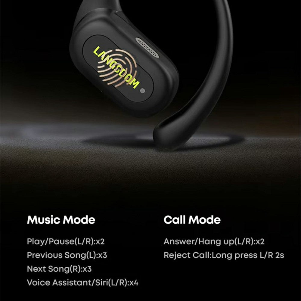 LANGSDOM TS19 Sports Wireless Earphones with Mic Ear Hook Design Bluetooth-Compatible Waterproof Music Headset