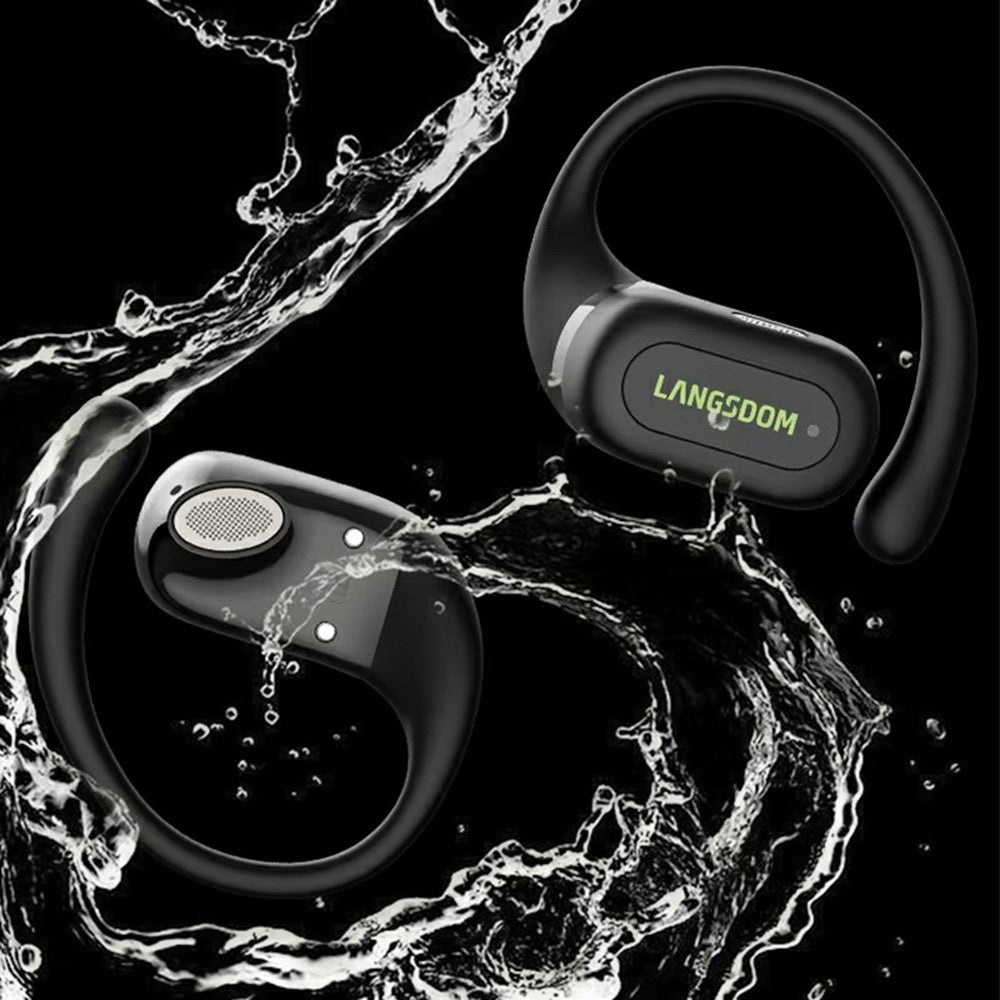 LANGSDOM TS19 Sports Wireless Earphones with Mic Ear Hook Design Bluetooth-Compatible Waterproof Music Headset