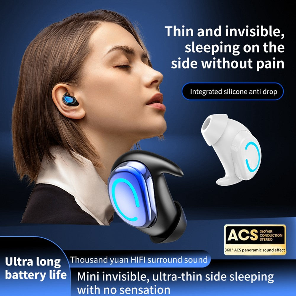 Q9 Wireless Mini Single Earbud Noise Cancelling Invisible In-Ear Headphone for Sleep