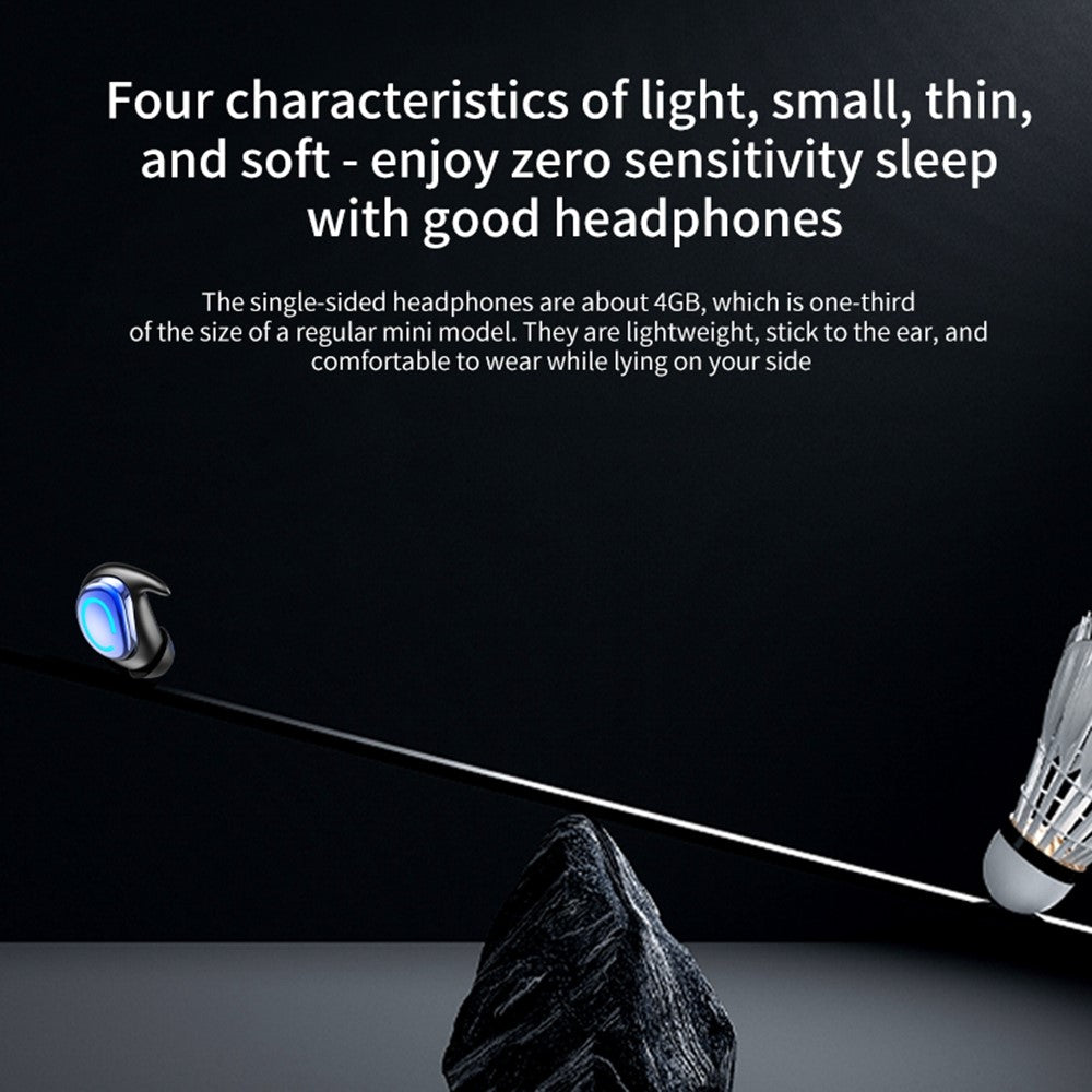 Q9 Wireless Mini Single Earbud Noise Cancelling Invisible In-Ear Headphone for Sleep