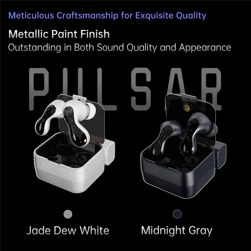 ND Pulsar Bluetooth-Compatible Headset 13mm HIFI Dynamic Driver In-Ear Earphones with 4 Mic