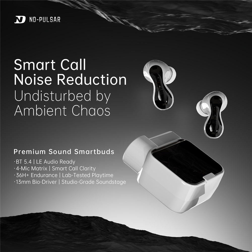 ND Pulsar Bluetooth-Compatible Headset 13mm HIFI Dynamic Driver In-Ear Earphones with 4 Mic