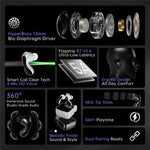 ND Pulsar Bluetooth-Compatible Headset 13mm HIFI Dynamic Driver In-Ear Earphones with 4 Mic