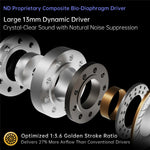 ND Pulsar Bluetooth-Compatible Headset 13mm HIFI Dynamic Driver In-Ear Earphones with 4 Mic
