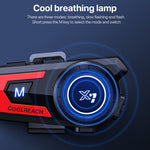 COOLREACH X7 Motorcycle Helmet Bluetooth-Compatible Headset Waterproof Wireless Earpiece with 2-in-1 Soft and Hard Mic