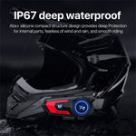 COOLREACH X7 Motorcycle Helmet Bluetooth-Compatible Headset Waterproof Wireless Earpiece with 2-in-1 Soft and Hard Mic