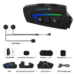 COOLREACH X8 Motorcykelhjelm Bluetooth-kompatibelt headset Trådløse vandtætte hovedtelefoner med RGB-lys til kørsel